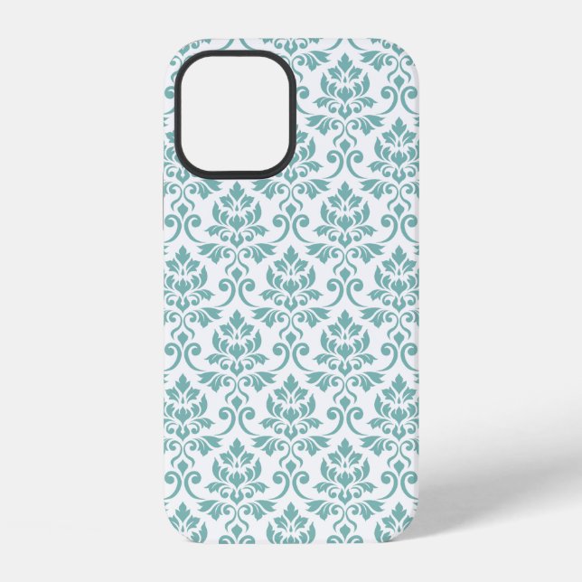 Feuille Damask Aquamarines Muster iPhone Hülle (Rückseite)