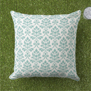 Feuille Damask Aquamarines Muster Kissen