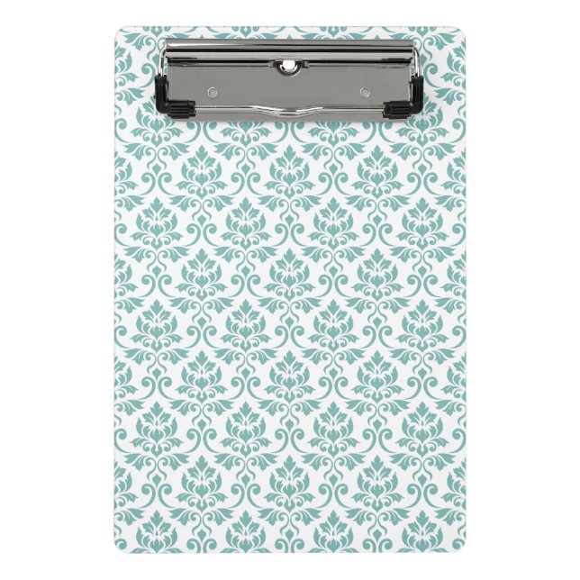 Feuille Damask Aquamarines Muster Mini Klemmbrett (Vorderseite)