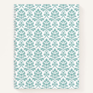 Feuille Damask Aquamarines Muster Notizbuch