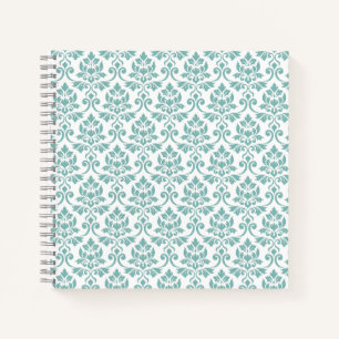 Feuille Damask Aquamarines Muster Notizbuch