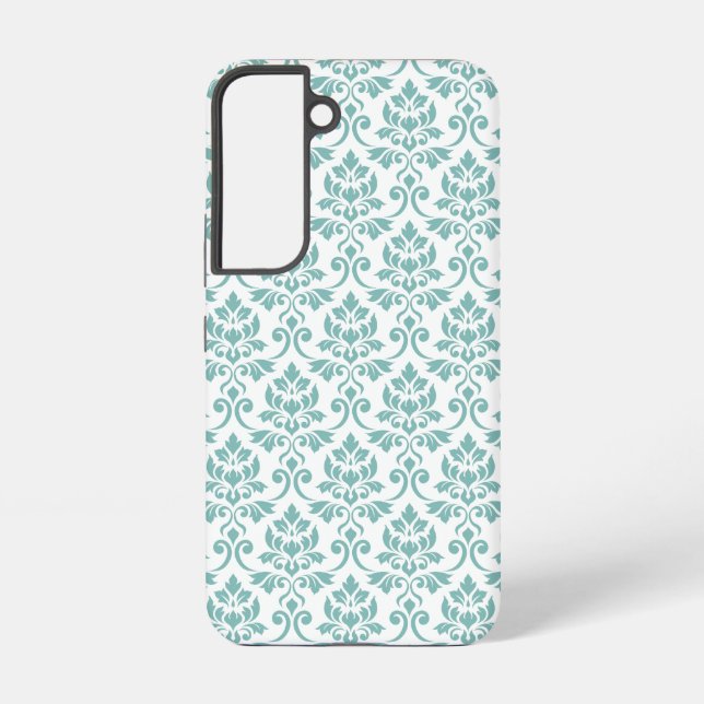 Feuille Damask Aquamarines Muster Samsung Galaxy Hülle (Rückseite)