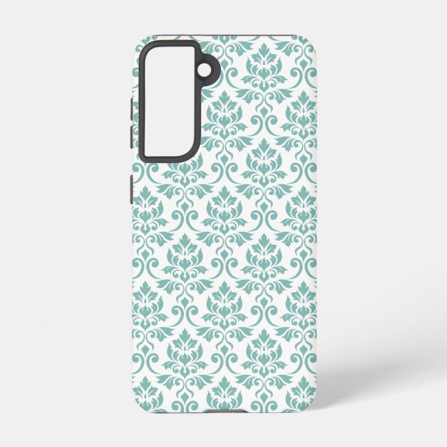 Feuille Damask Aquamarines Muster Samsung Galaxy Hülle (Rückseite)