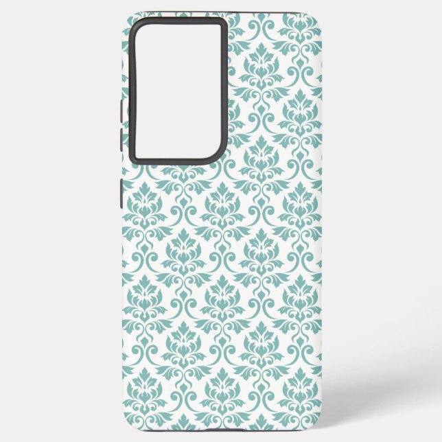 Feuille Damask Aquamarines Muster Samsung Galaxy Hülle (Rückseite)