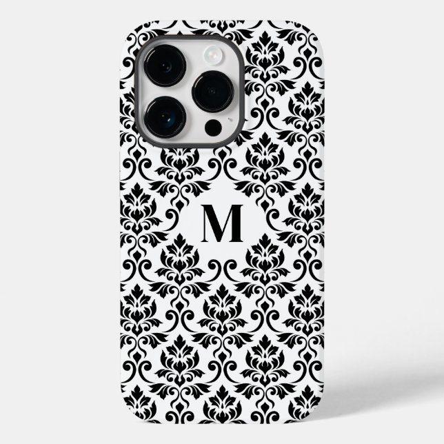Feuille Damask Black Pattern (Benutzerdefiniert) Case-Mate iPhone Hülle (Rückseite)