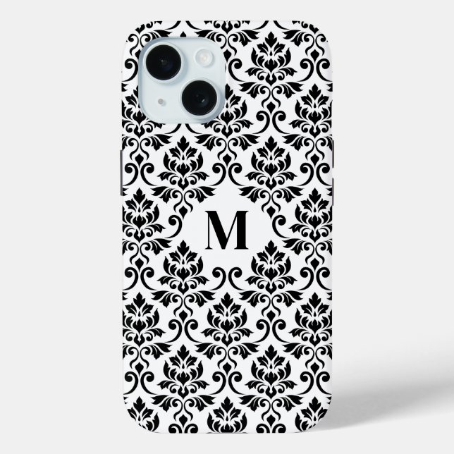 Feuille Damask Black Pattern (Benutzerdefiniert) Case-Mate iPhone Hülle (Rückseite)