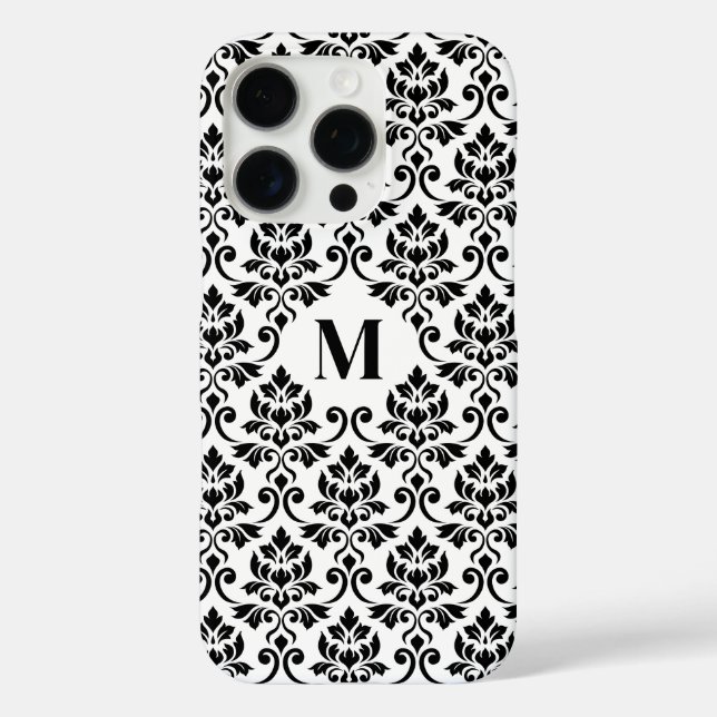 Feuille Damask Black Pattern (Benutzerdefiniert) Case-Mate iPhone Hülle (Rückseite)