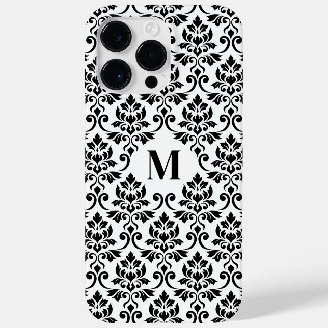 Feuille Damask Black Pattern (Benutzerdefiniert) Case-Mate iPhone Hülle (Rückseite)