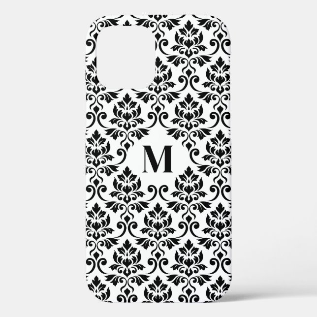 Feuille Damask Black Pattern (Benutzerdefiniert) Case-Mate iPhone Hülle (Rückseite)