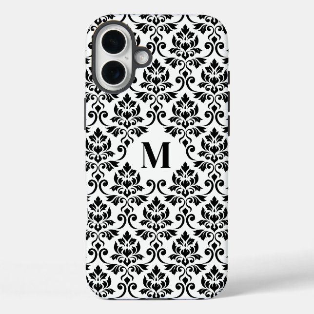 Feuille Damask Black Pattern (Benutzerdefiniert) Case-Mate iPhone Hülle (Rückseite)
