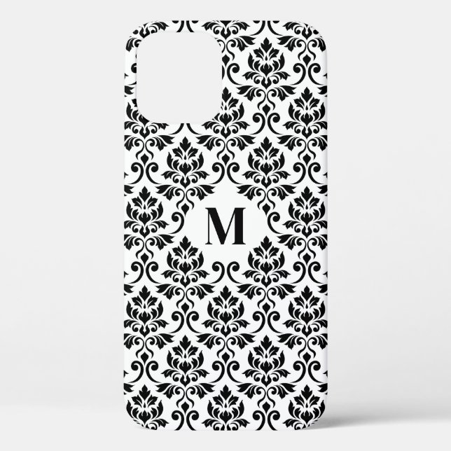 Feuille Damask Black Pattern (Benutzerdefiniert) Case-Mate iPhone Hülle (Rückseite)