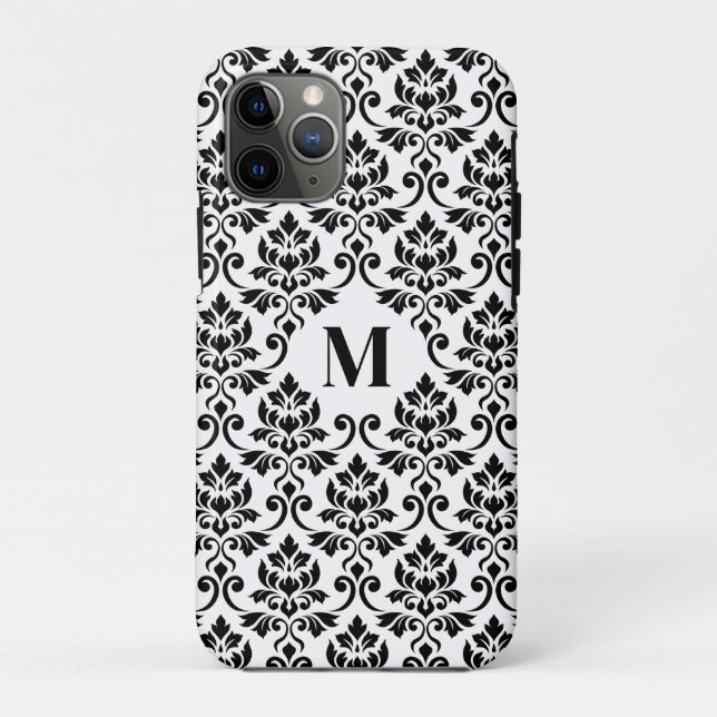 Feuille Damask Black Pattern (Benutzerdefiniert) Case-Mate iPhone Hülle (Rückseite)