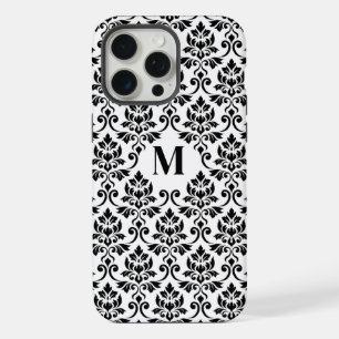 Feuille Damask Black Pattern (Benutzerdefiniert) iPhone 15 Pro Max Hülle