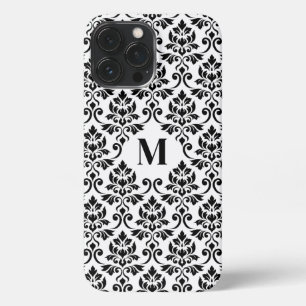Feuille Damask Black Pattern (Benutzerdefiniert) iPhone 13 Pro Max Hülle