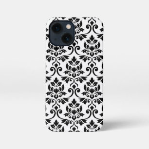 Feuille Damask Lg Muster Black auf Weiß iPhone 13 Mini Hülle