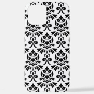 Feuille Damask Lg Muster Black auf Weiß iPhone 12 Pro Max Hülle