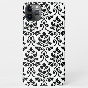 Feuille Damask Lg Muster Black auf Weiß iPhone 11Pro Max Hülle