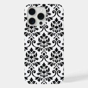 Feuille Damask Lg Muster Black auf Weiß iPhone 15 Pro Max Hülle