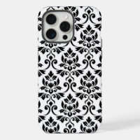 Feuille Damask Lg Muster Black auf Weiß