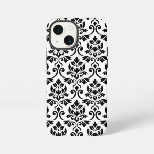 Feuille Damask Lg Muster Black auf Weiß iPhone 13 Mini Hülle