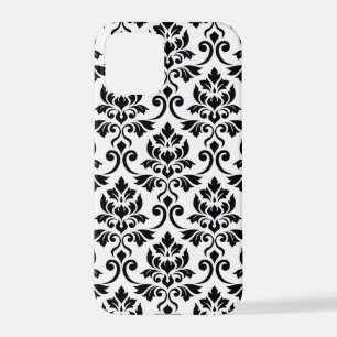 Feuille Damask Lg Muster Black auf Weiß iPhone 12 Pro Hülle