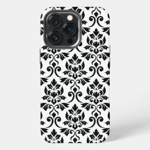 Feuille Damask Lg Muster Black auf Weiß iPhone 13 Pro Hülle