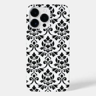 Feuille Damask Lg Muster Black auf Weiß iPhone 14 Pro Max Hülle