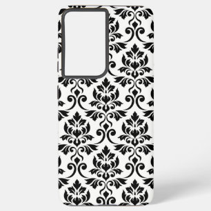 Feuille Damask Lg Muster Black auf Weiß Samsung Galaxy Hülle