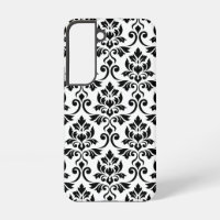 Feuille Damask Lg Muster Black auf Weiß