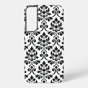 Feuille Damask Lg Muster Black auf Weiß Samsung Galaxy Hülle