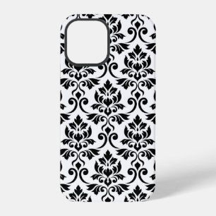 Feuille Damask Lg Muster Schwarz auf Weiß iPhone 12 Pro Hülle