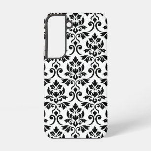 Feuille Damask Lg Muster Schwarz auf Weiß Samsung Galaxy Hülle