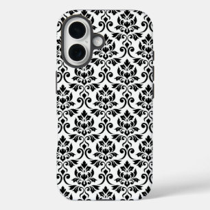 Feuille Damask Muster Black auf Weiß iPhone 16 Hülle