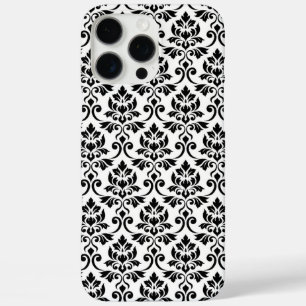 Feuille Damask Muster Black auf Weiß iPhone 16 Pro Max Hülle