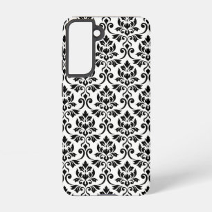 Feuille Damask Muster Black auf Weiß Samsung Galaxy Hülle