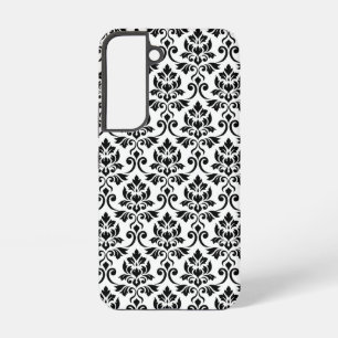 Feuille Damask Muster Black auf Weiß Samsung Galaxy Hülle