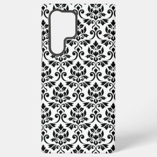 Feuille Damask Muster Black auf Weiß Samsung Galaxy Hülle