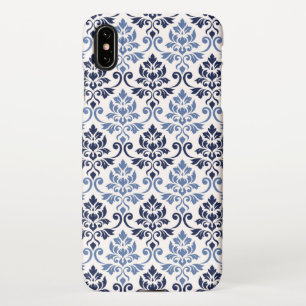 Feuille Damask Muster-Blues über Cream iPhone Hülle