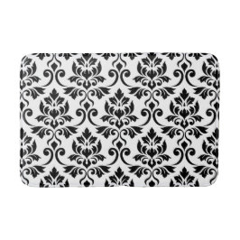 Feuille Damask Pattern Black Badematte