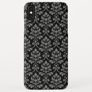 Feuille Damask Pattern Grau auf schwarz Case-Mate iPhone Hülle