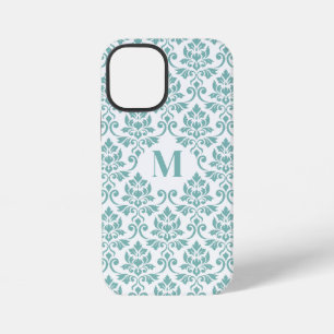 Feuille Damask Teal Muster (Benutzerdefiniert) iPhone 12 Mini Hülle