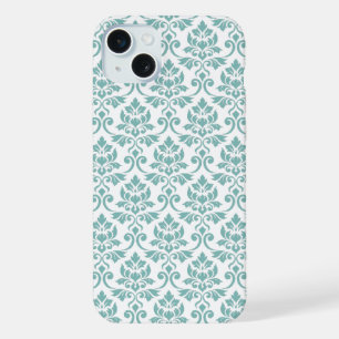 Feuille Damask Türkis Muster iPhone 15 Plus Hülle