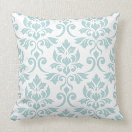 Feuille Damast-Fahrwerk-Muster-Enten-Ei-Blau auf Kissen