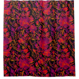 Feurig-blumiges Muster Duschvorhang