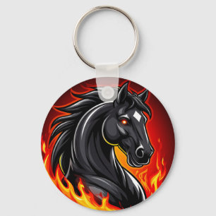 🐎 Feurig Schwarzes Pferd Schlüsselanhänger Leucht