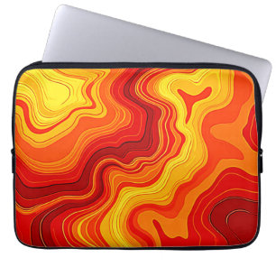Feurige abstrakte Topografie-Kunst Laptopschutzhülle