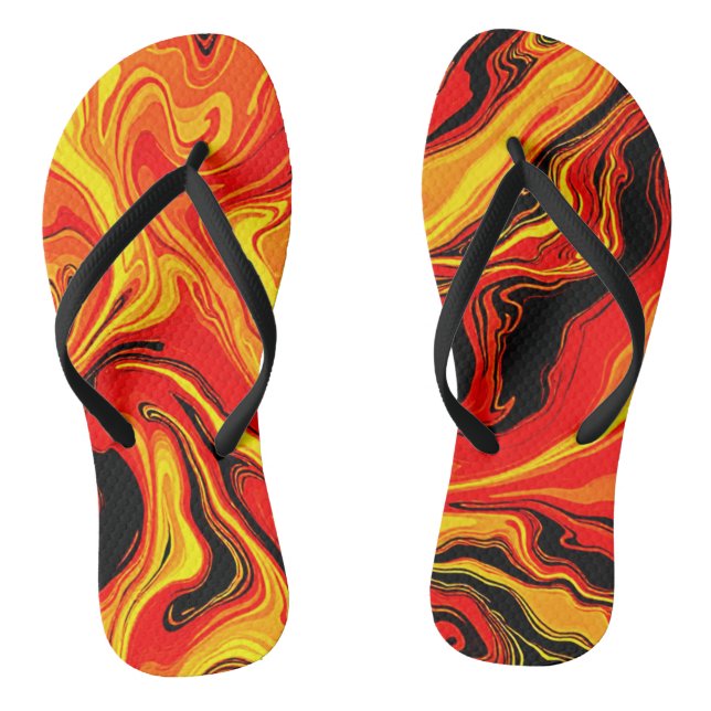 Feurige abstrakte Wirbel der Emotion Flip Flops (Fußbett)