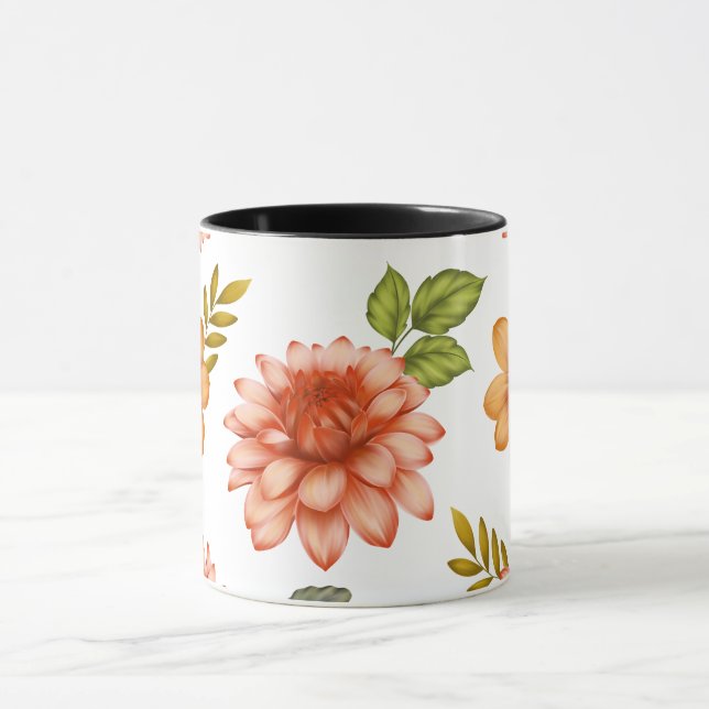 Feurige Dahlienblüte  Tasse (Zentrum)