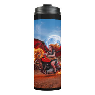 Feurige Foxlla Vampir-Biker-Braut Thermosbecher