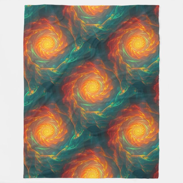 feurige Fraktale Fleecedecke (Vorderseite)